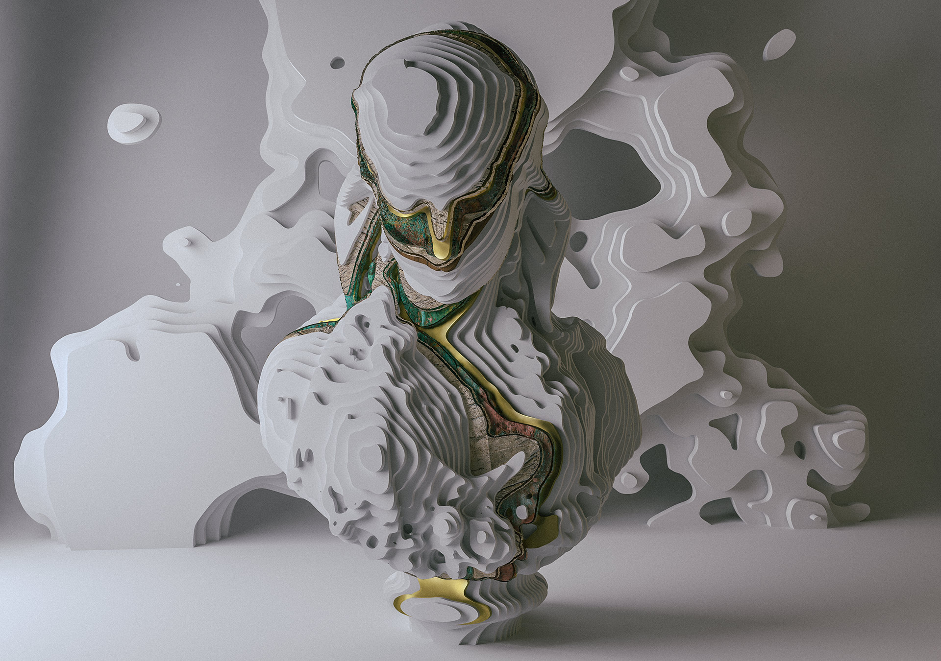 D arts kaiartz. 3d искусство. Digital Art скульптура. Арты Cinema 4d. Линейные 3d Art.